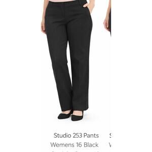 Studio 253 Pants Womens 16 Black Straight Career Stretch Office Work